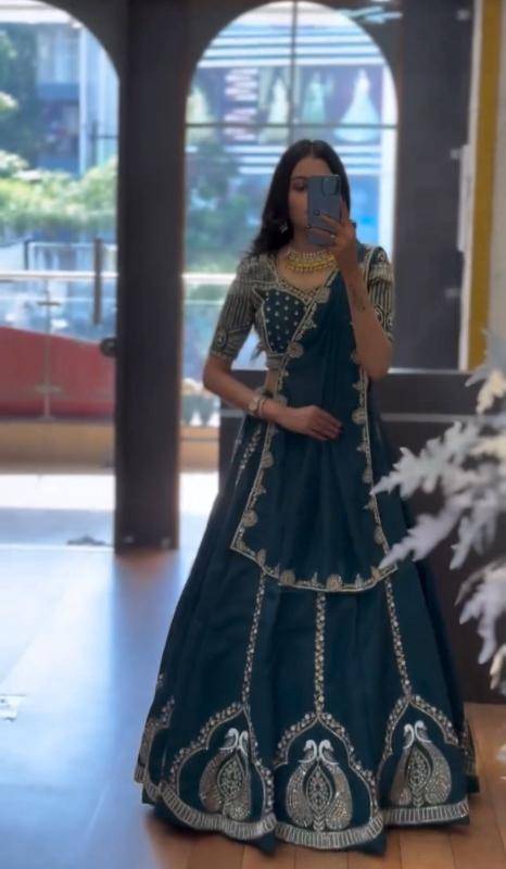 Tapi 305 Chinon Blue Wholesale lehenga market in Mumbai